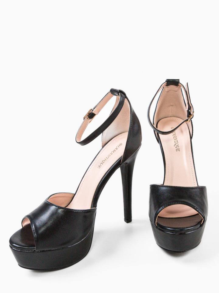 Sandale cu toc Remiel Negre