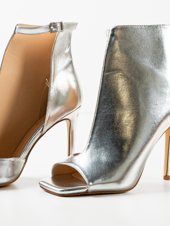 Botine dama Abigail Argintii