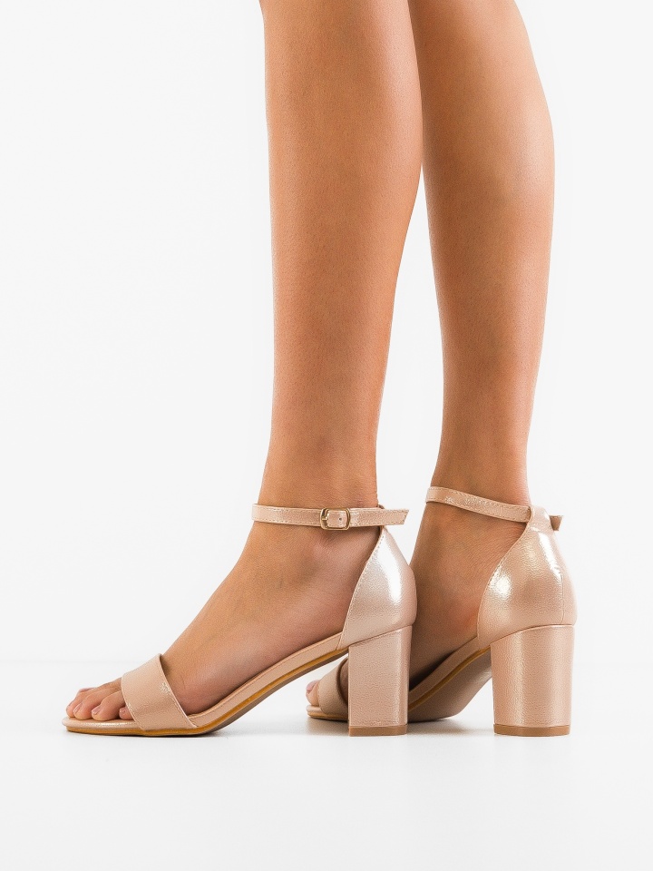 Sandale cu toc Susan Aurii 2