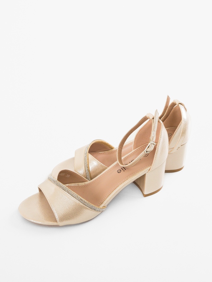 Sandale cu toc Ewan Aurii 2