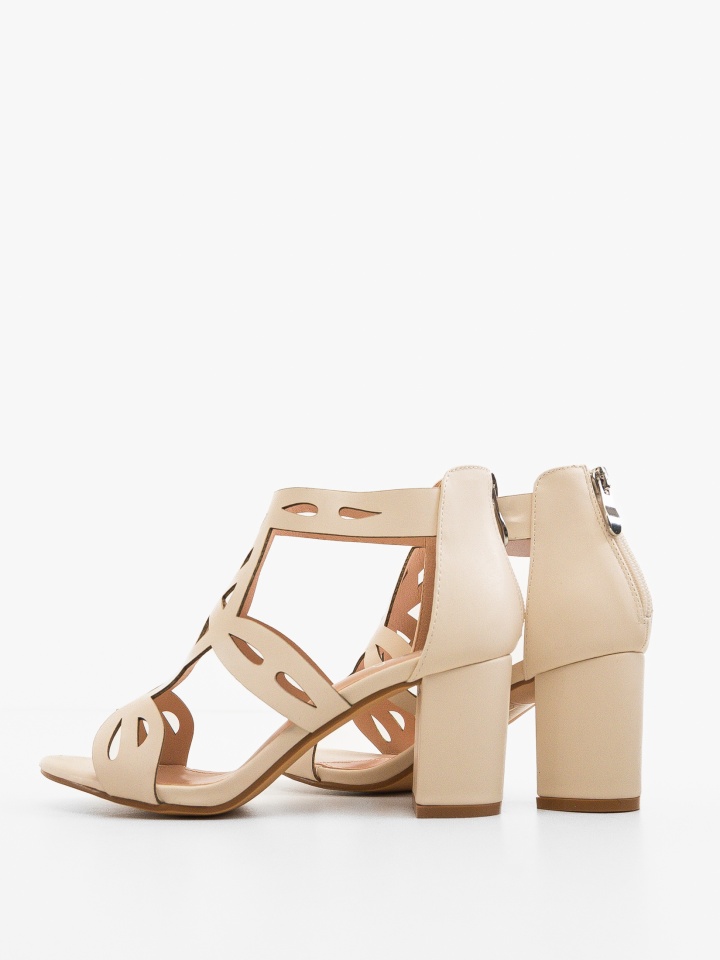 Sandale cu toc Vedre Bej