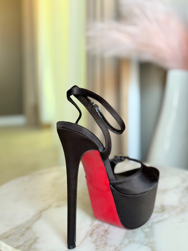 Sandale cu toc Glintor Negre