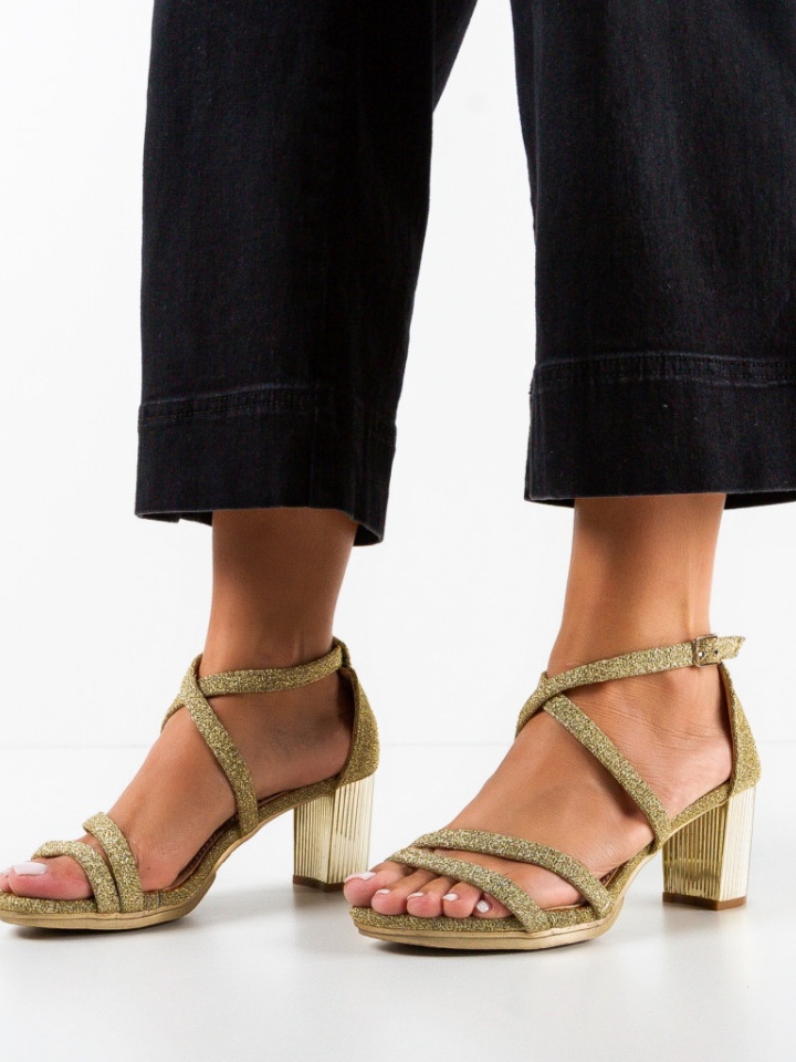 Sandale cu toc Kino Aurii