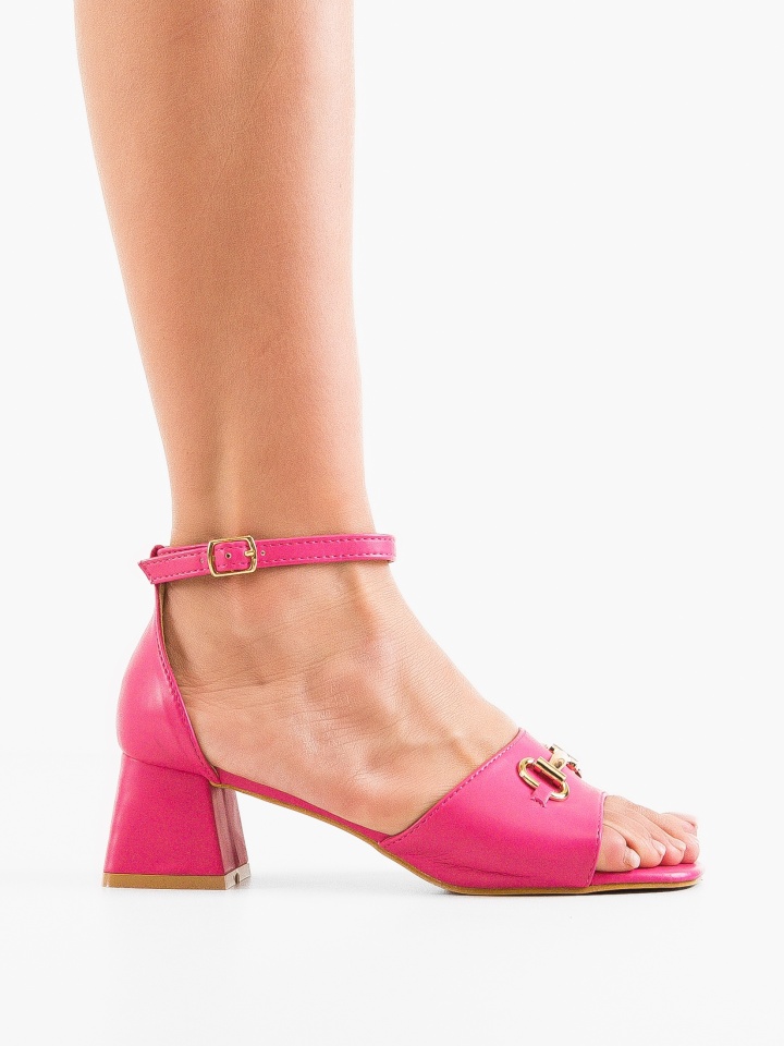 Sandale cu toc Mann Fuchsia