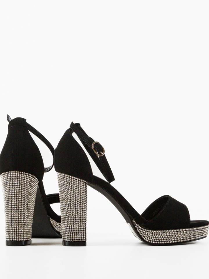 Sandale cu toc Omegon Negre 2