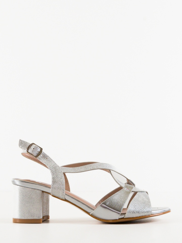 Sandale cu toc Silvan Argintii