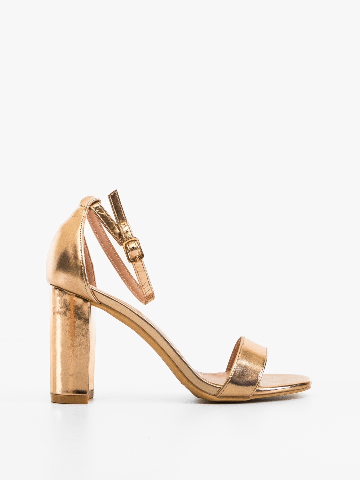 Sandale cu toc Kaya Aurii