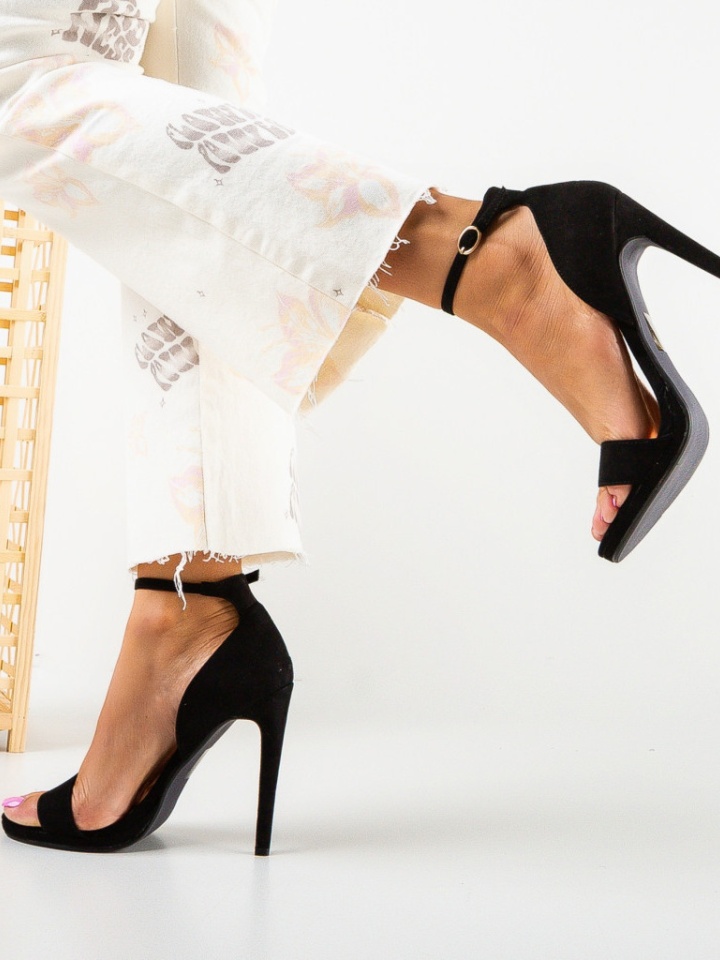 Sandale cu toc Davies Negre