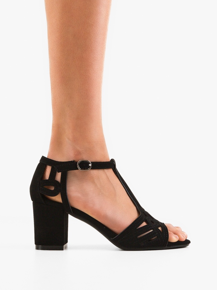 Sandale cu toc Akja Negre