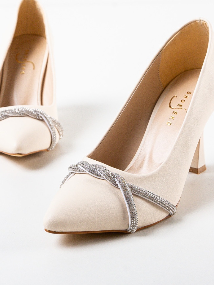 Pantofi cu toc Yajo Albi