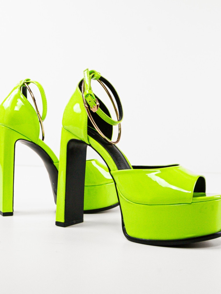 Sandale cu toc Chuki Verzi