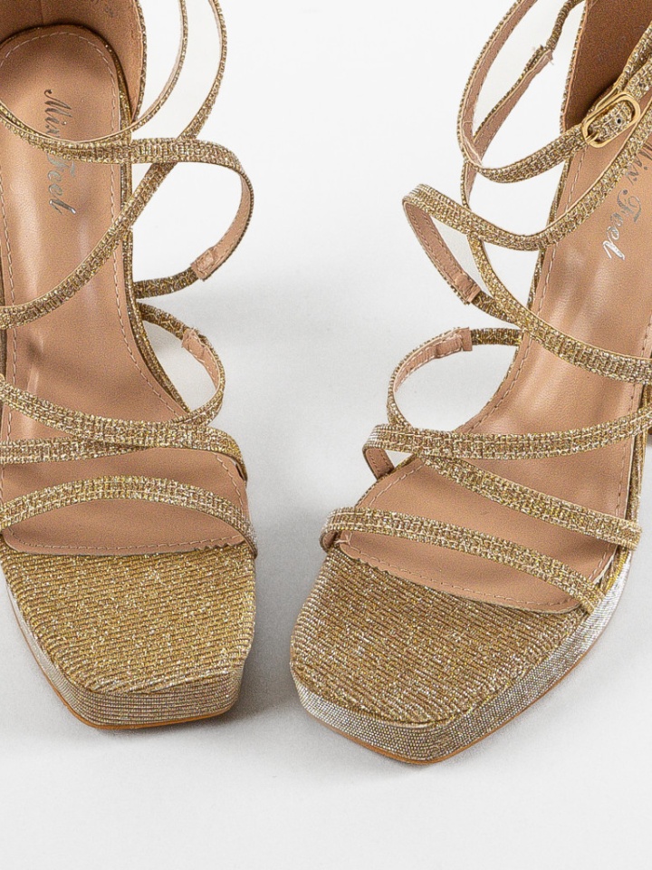 Sandale cu toc Hanson Argintii