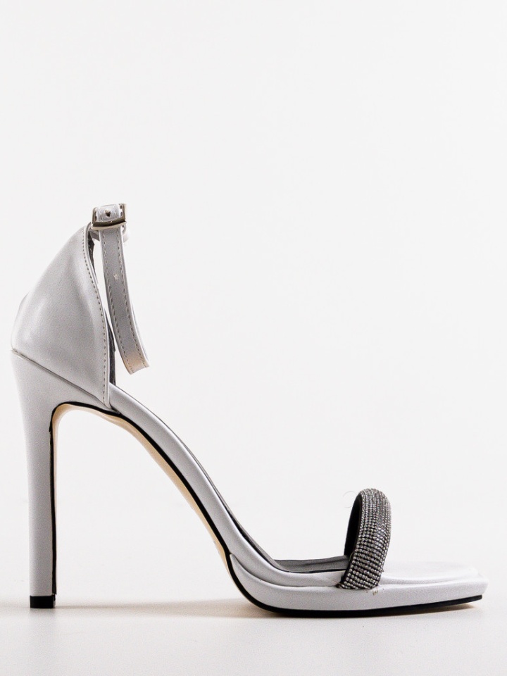 Sandale cu toc Noely Albe