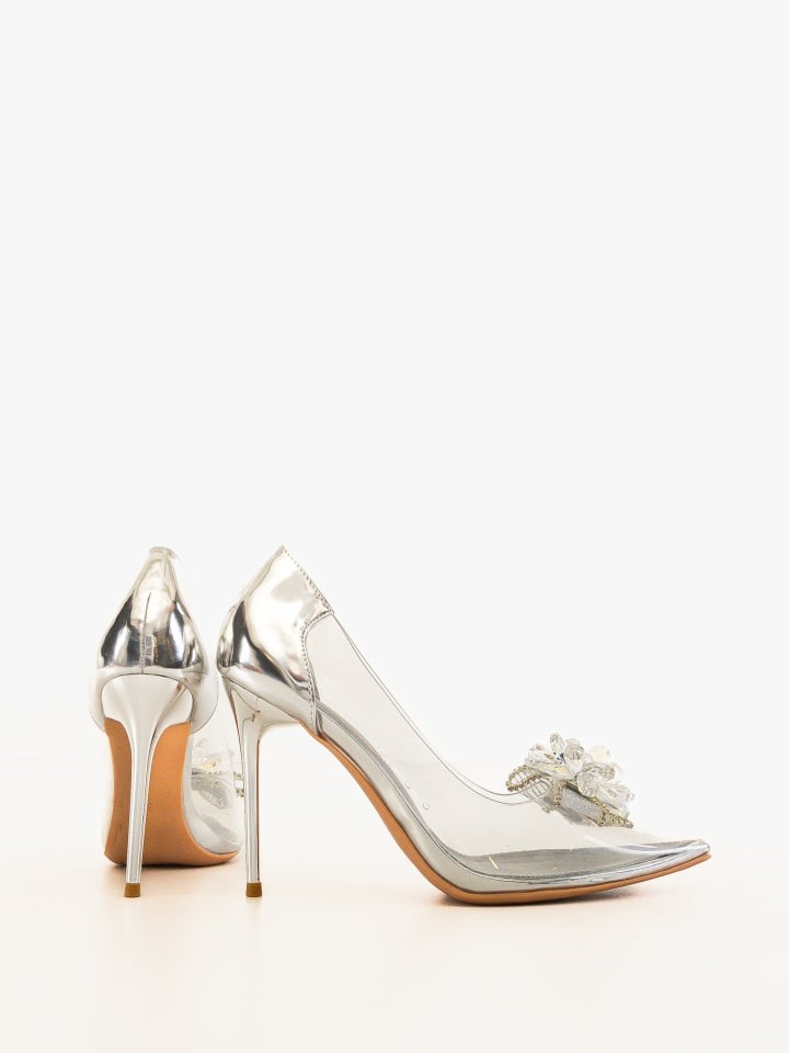 Pantofi stiletto dama Inayah Argintii