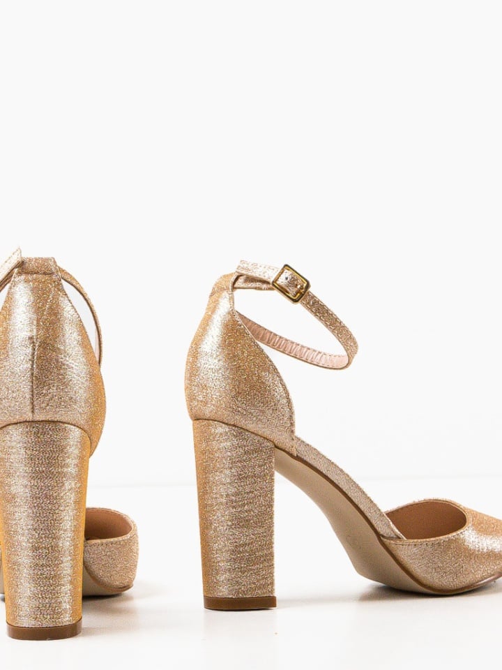 Pantofi cu toc Nakara Aurii 2