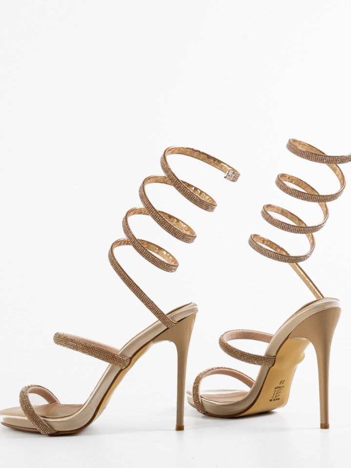 Sandale cu toc Tarkom Albe