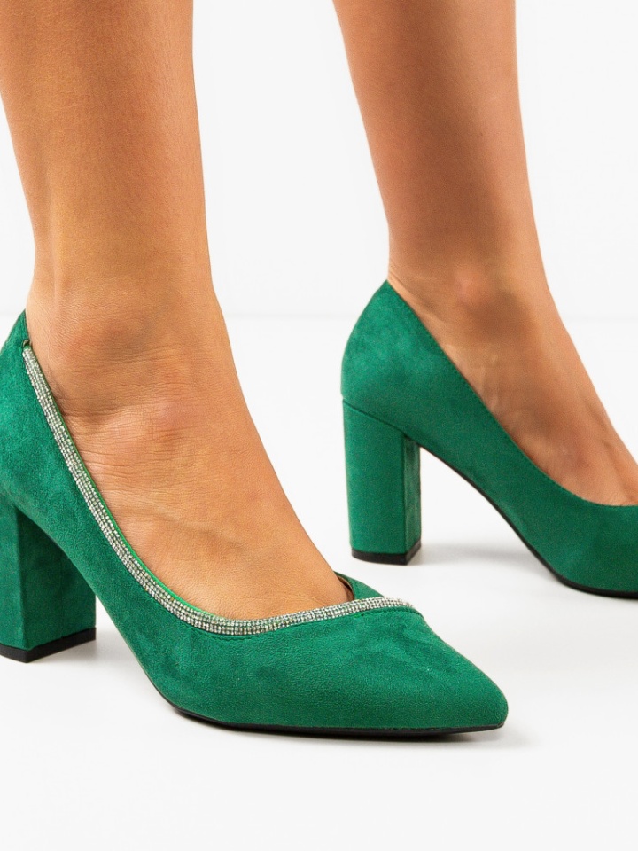 Pantofi cu toc Bavalka Verzi