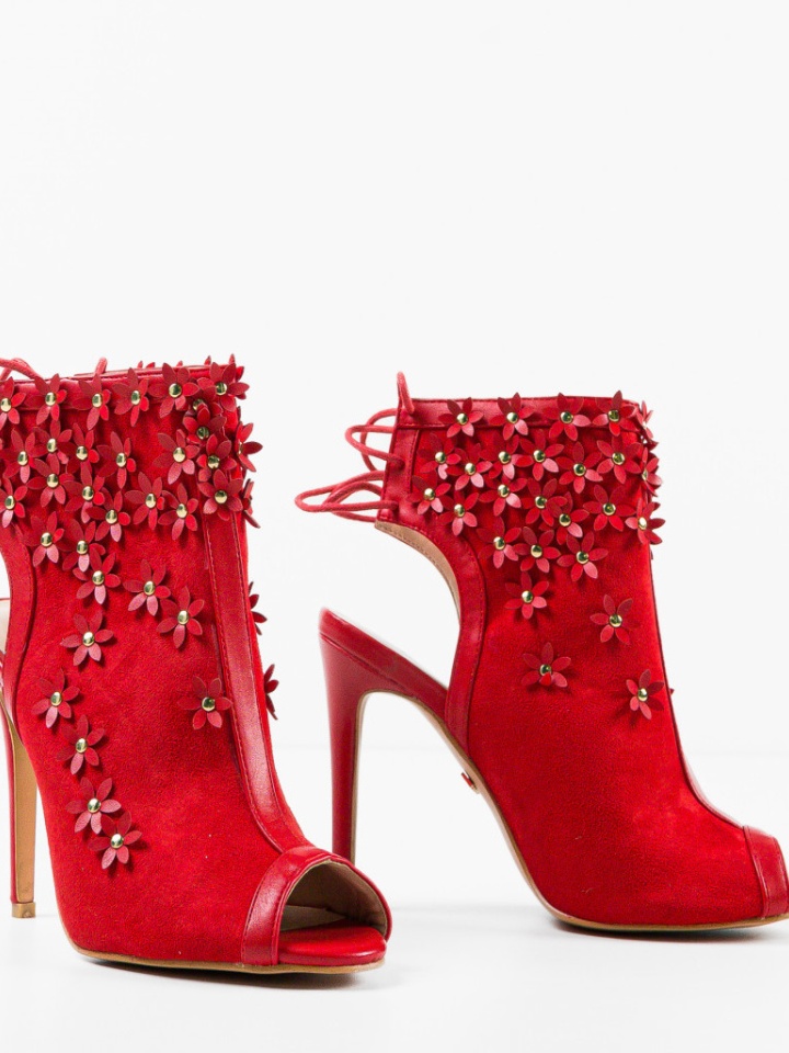 Botine dama Flowera Negre