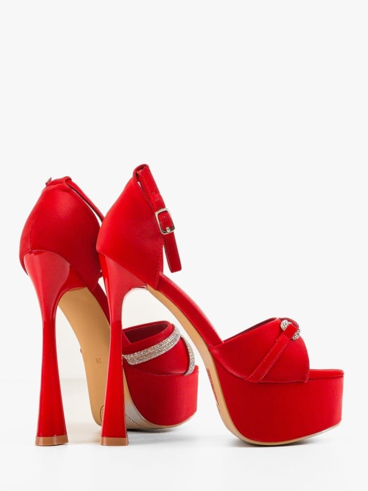 Sandale cu toc Sanguino Rosii