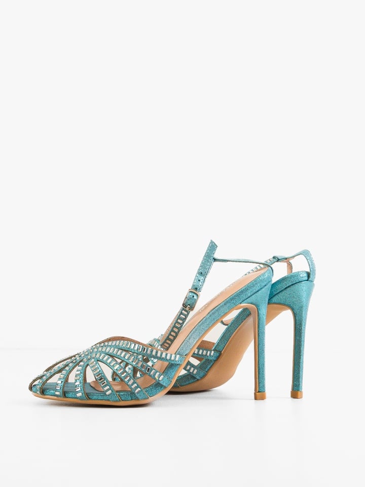 Sandale cu toc Bridg Albastre