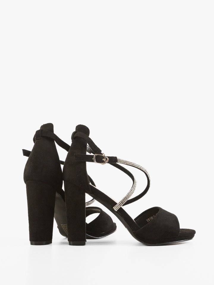 Sandale cu toc Pamela Negre