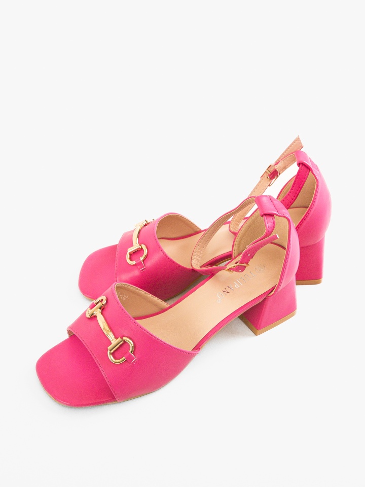 Sandale cu toc Mann Fuchsia