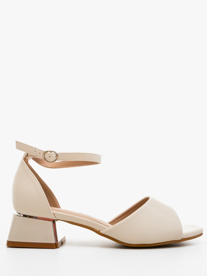 Sandale cu toc Anabelle Albe