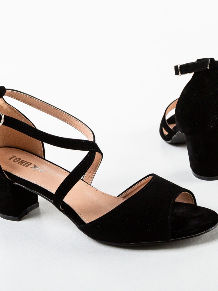 Sandale cu toc Tyga Negre