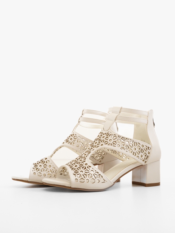 Sandale cu toc Drydyna Bej