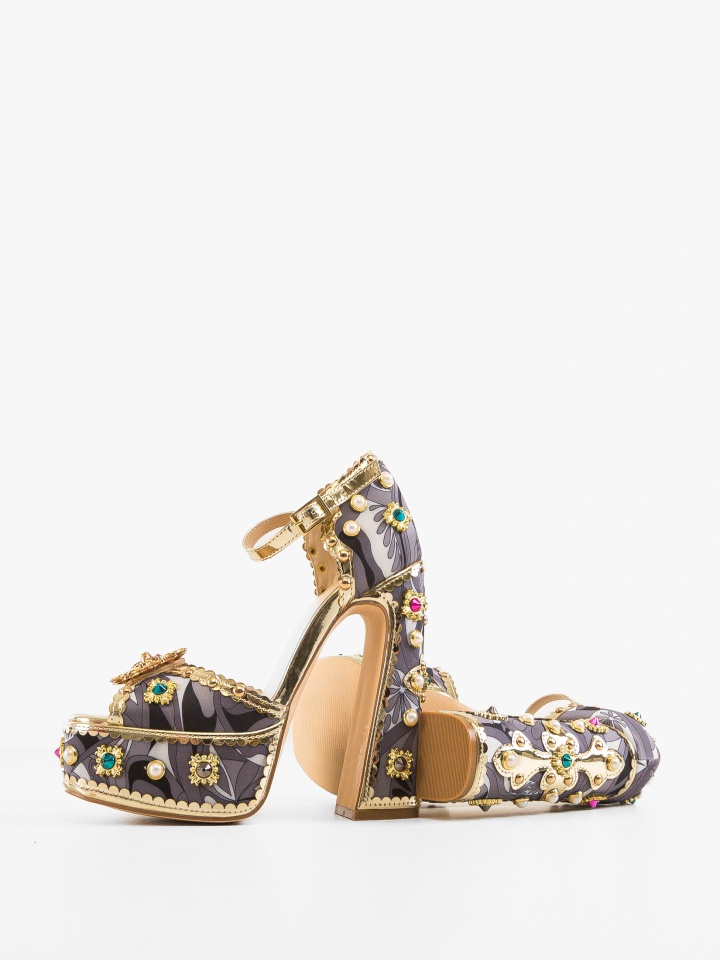 Sandale cu toc Benson Galbene