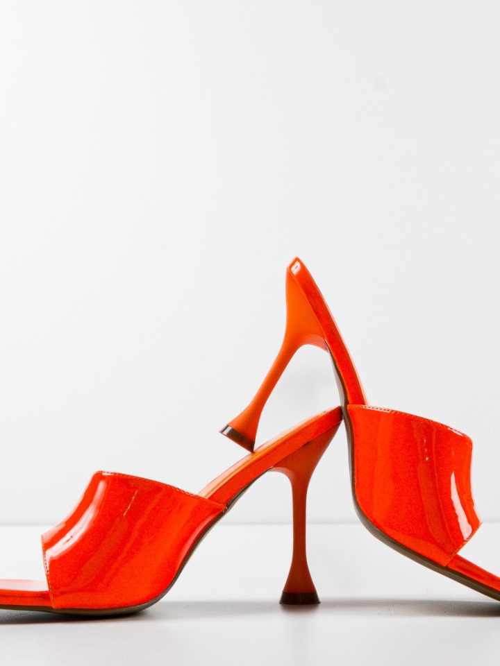 Saboti cu toc Rachel Portocalii