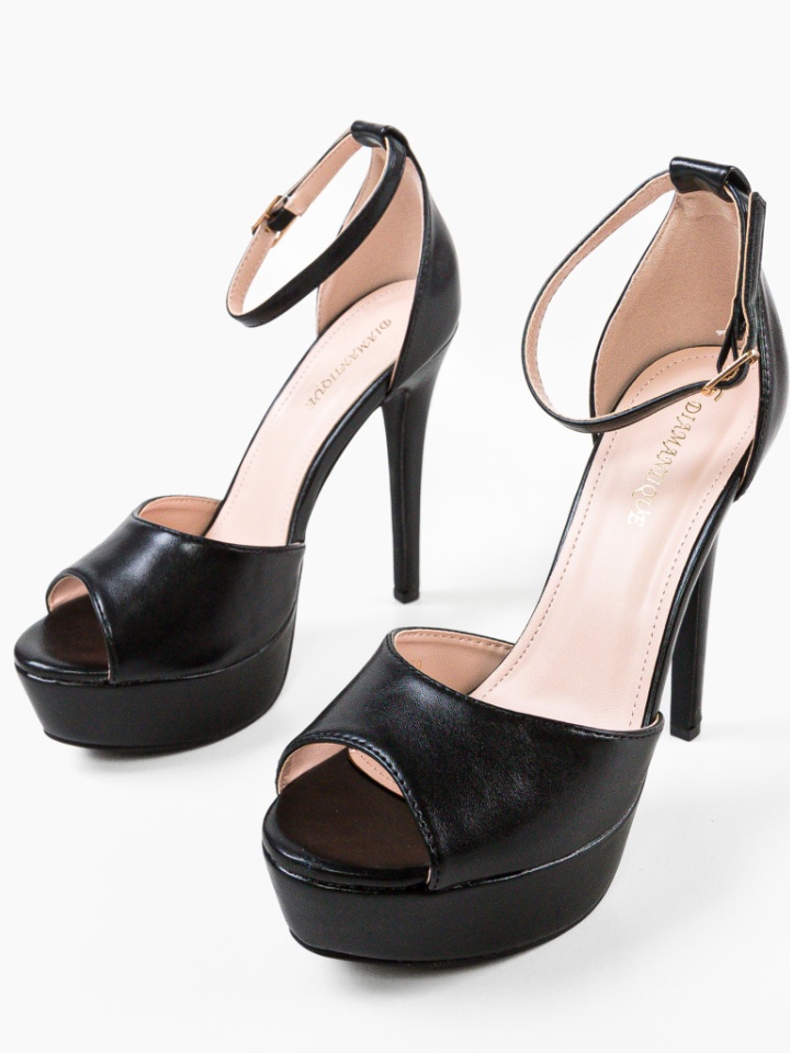 Sandale cu toc Remiel Negre