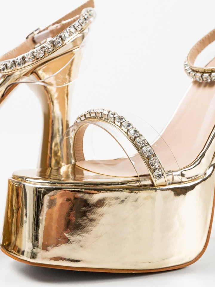 Sandale cu toc Barbara Argintiii