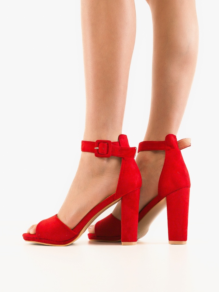 Sandale cu toc Ghideci Rosii