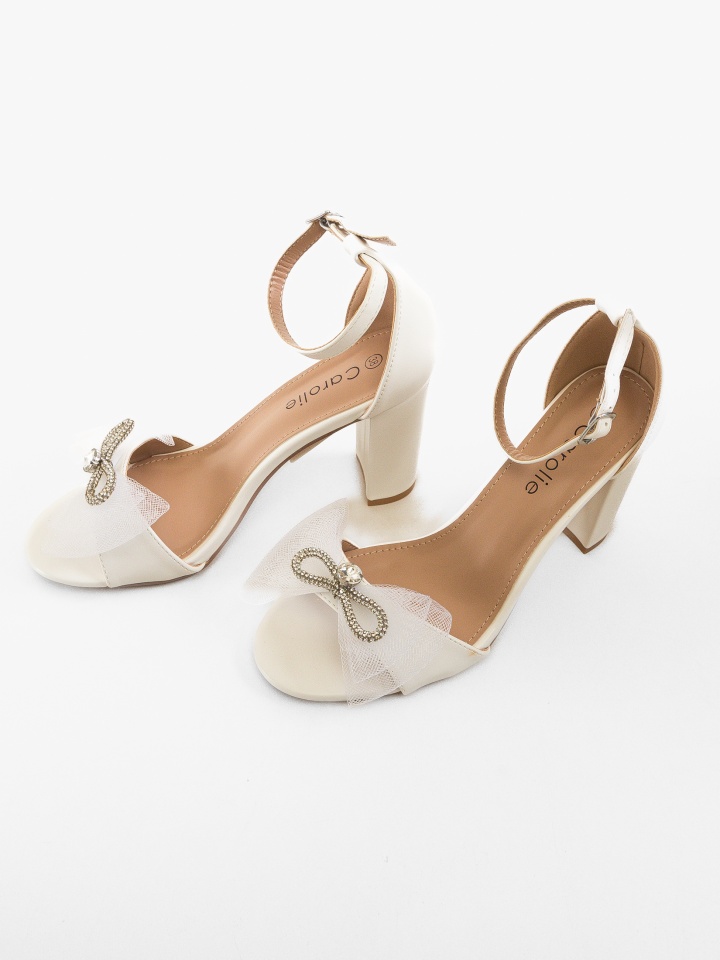 Sandale cu toc Demena Argintii