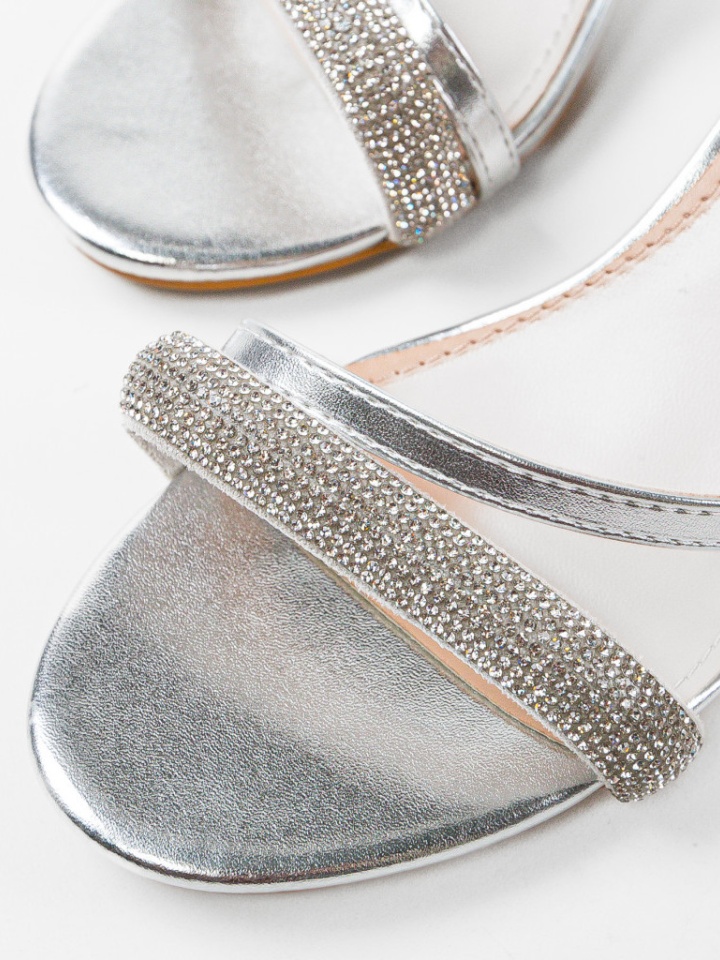 Sandale cu toc Rhoxane Argintii