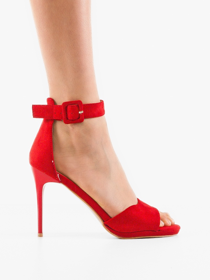 Sandale cu toc James Rosii