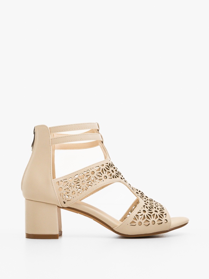 Sandale cu toc Drydyna Bej