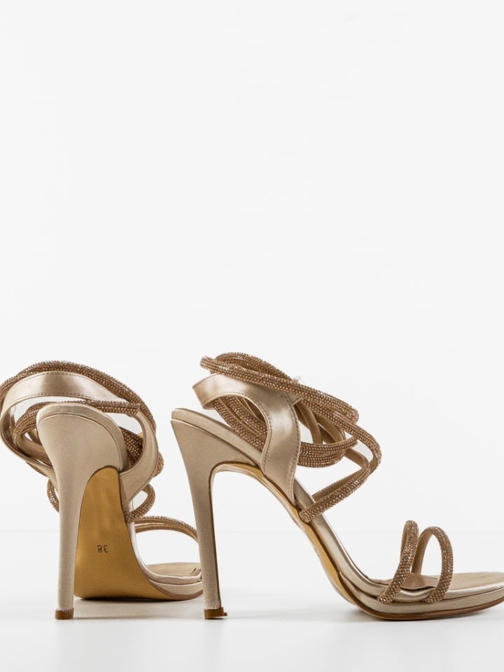 Sandale cu toc Beery Albe