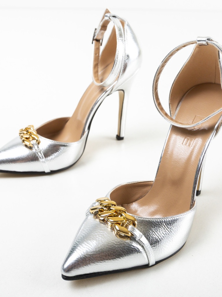 Pantofi Deler Argintii