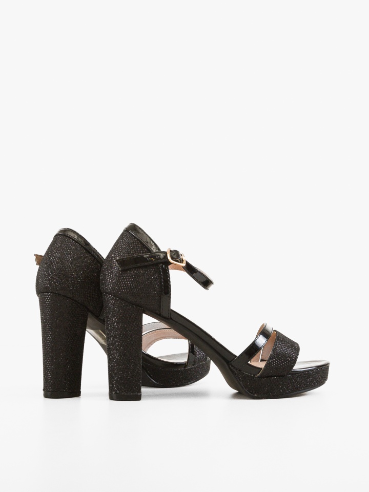 Sandale cu toc Irena Negre
