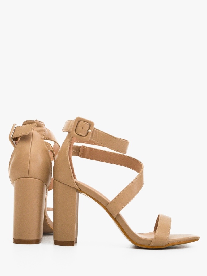 Sandale cu toc Beatrix Nude