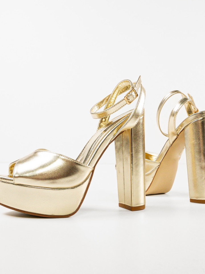 Sandale cu toc Yuuki Argintii