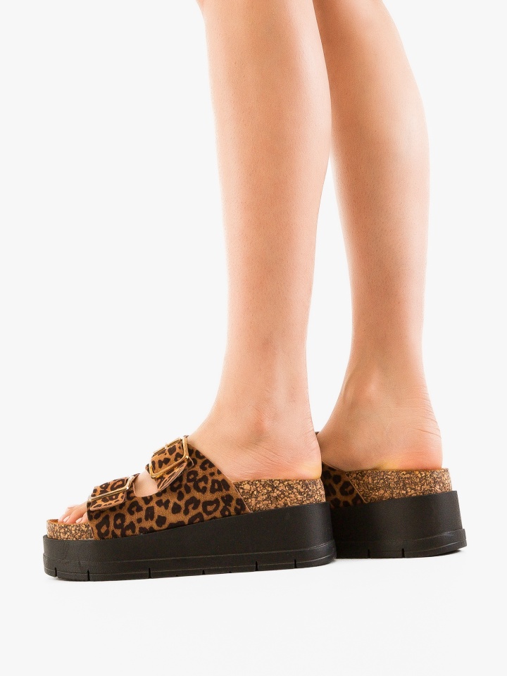 Papuci dama Olive Bej