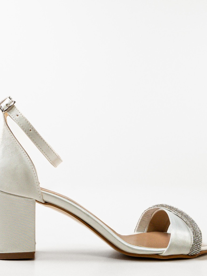 Sandale cu toc Orkestre Albe