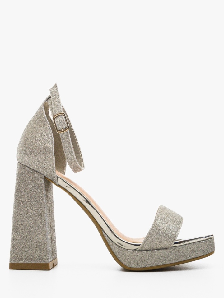 Sandale cu toc Aryan Argintii