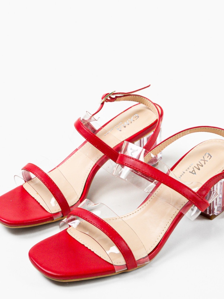 Sandale cu toc Martens Rosii