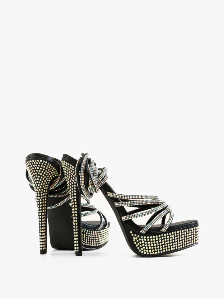 Sandale cu toc Wade Negre