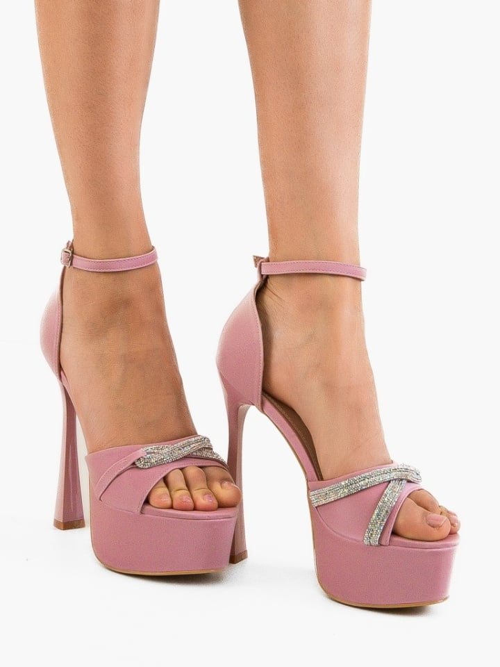 Sandale cu toc Sanguino Rosii