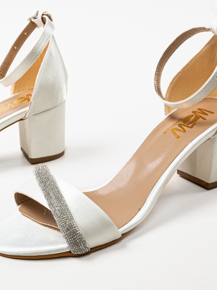 Sandale cu toc Orkestre Albe